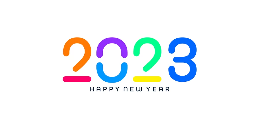 2023新年春节兔年数字字体特效插画背景海报AI矢量设计素材模板【070】